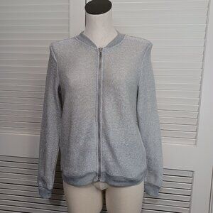 Juicy Couture‎ Silver Mesh Full Zip Sweater Jacket